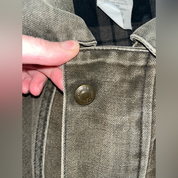 Vintage Carhartt 90s olive green canvas work jacket men’s size XL - Picture 4 of 9